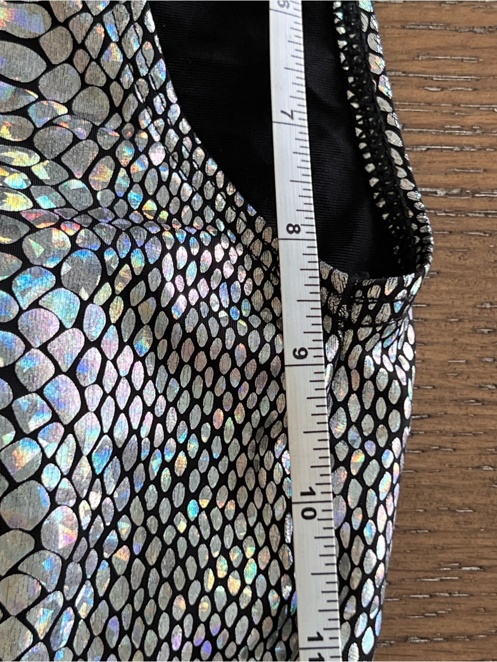 Holographic Monokini Snake Print One Piece Swimsuit Black Trim Size Large - Picture 10 of 10